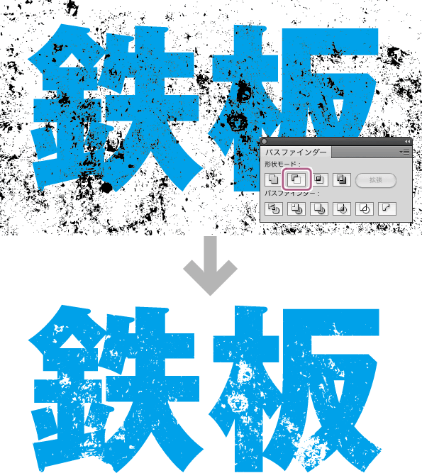 テキストをかすれたような表現 グランジ にしたいときに効率的な方法 Dtp Transit