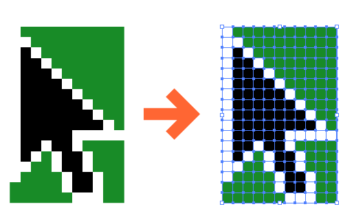 ビットマップをベクトルに変換する Illustratorの モザイクオブジェクトを作成 Dtp Transit