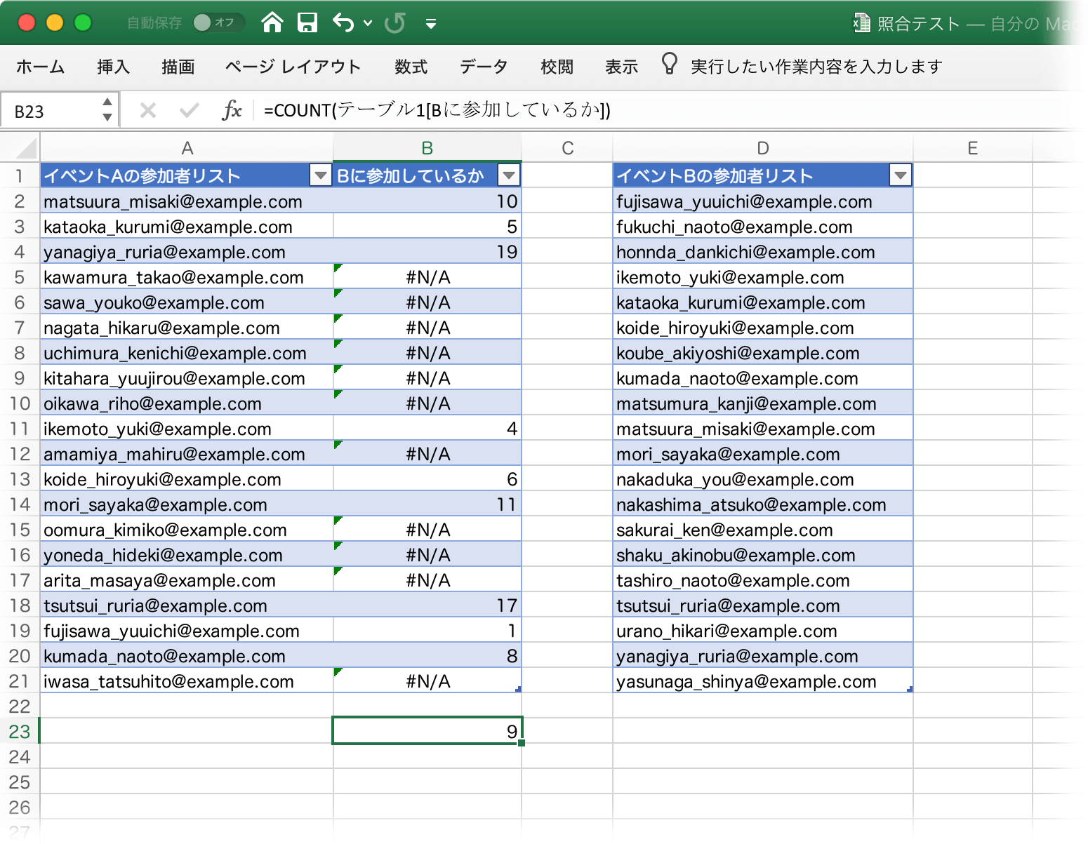 Excelで2つのリストを照合する Dtp Transit